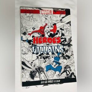 Marvel Heroes & Villains comics coloring book..Size 11”L X 8” W.